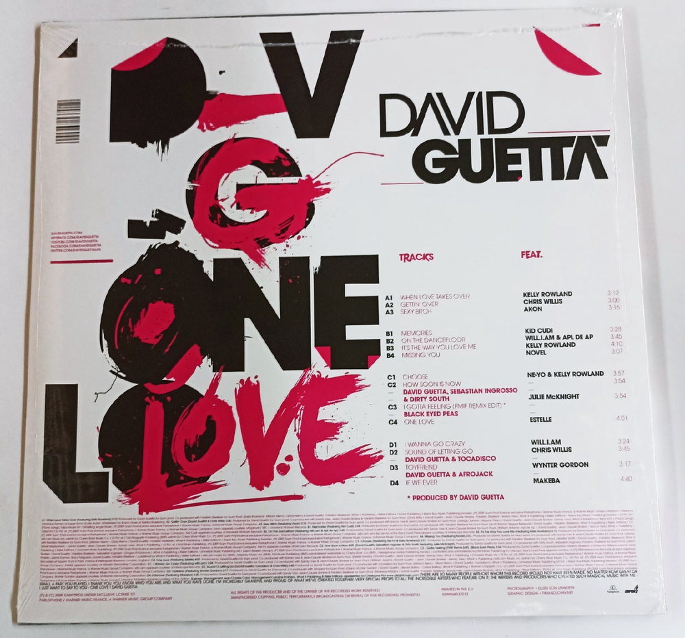 Виниловая пластинка David Guetta One Love LP