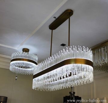 replica  LED 100 cm  oval  gold   Pendant ( Baroncelli  style )