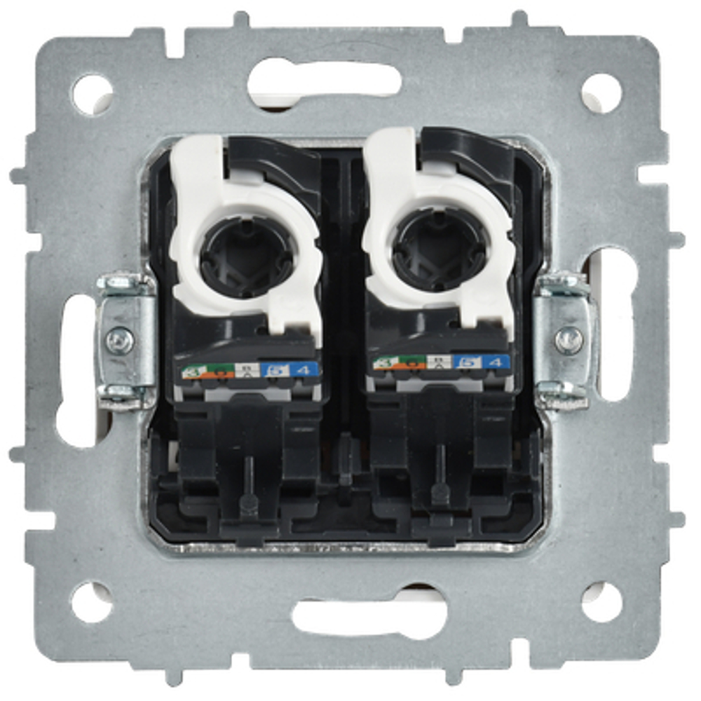 BRITE Розетка компьютерная двойная кат.5E RJ45 РК10-2-БрАБ арктический белый IEK
