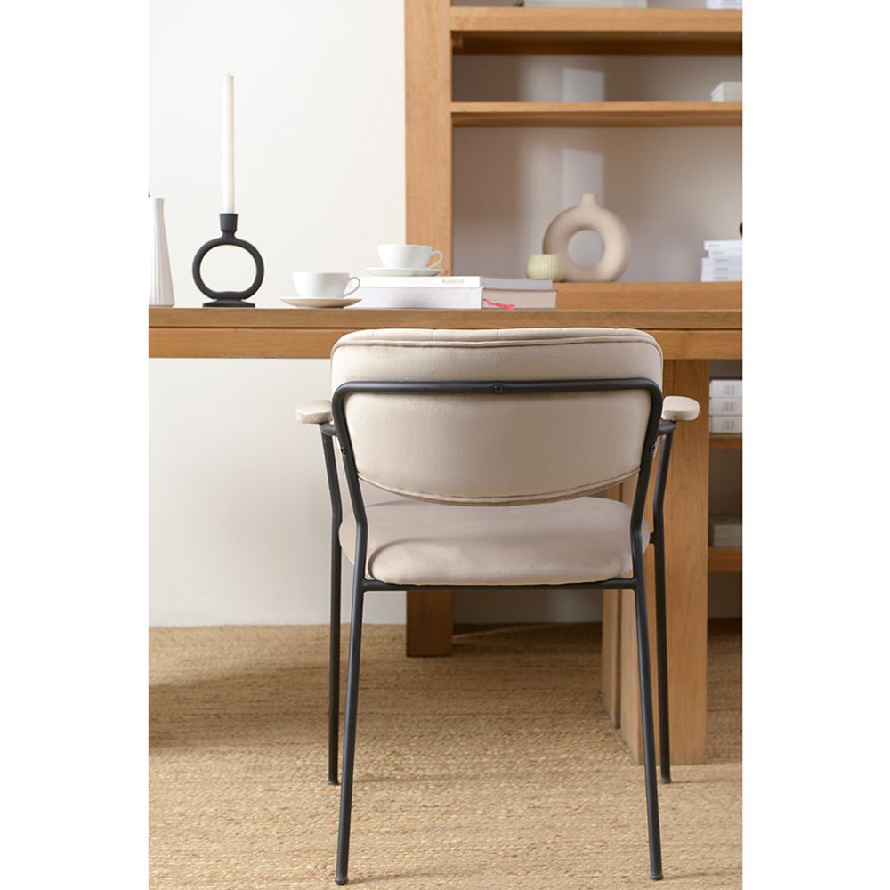 Стул Bergenson Bjorn Eirill, велюр, серо-бежевый