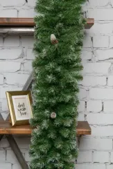 Хвойная гирлянда Снежная королева с шишками заснеженная 270*30 см., ПВХ,ЕлкиТорг (23015)