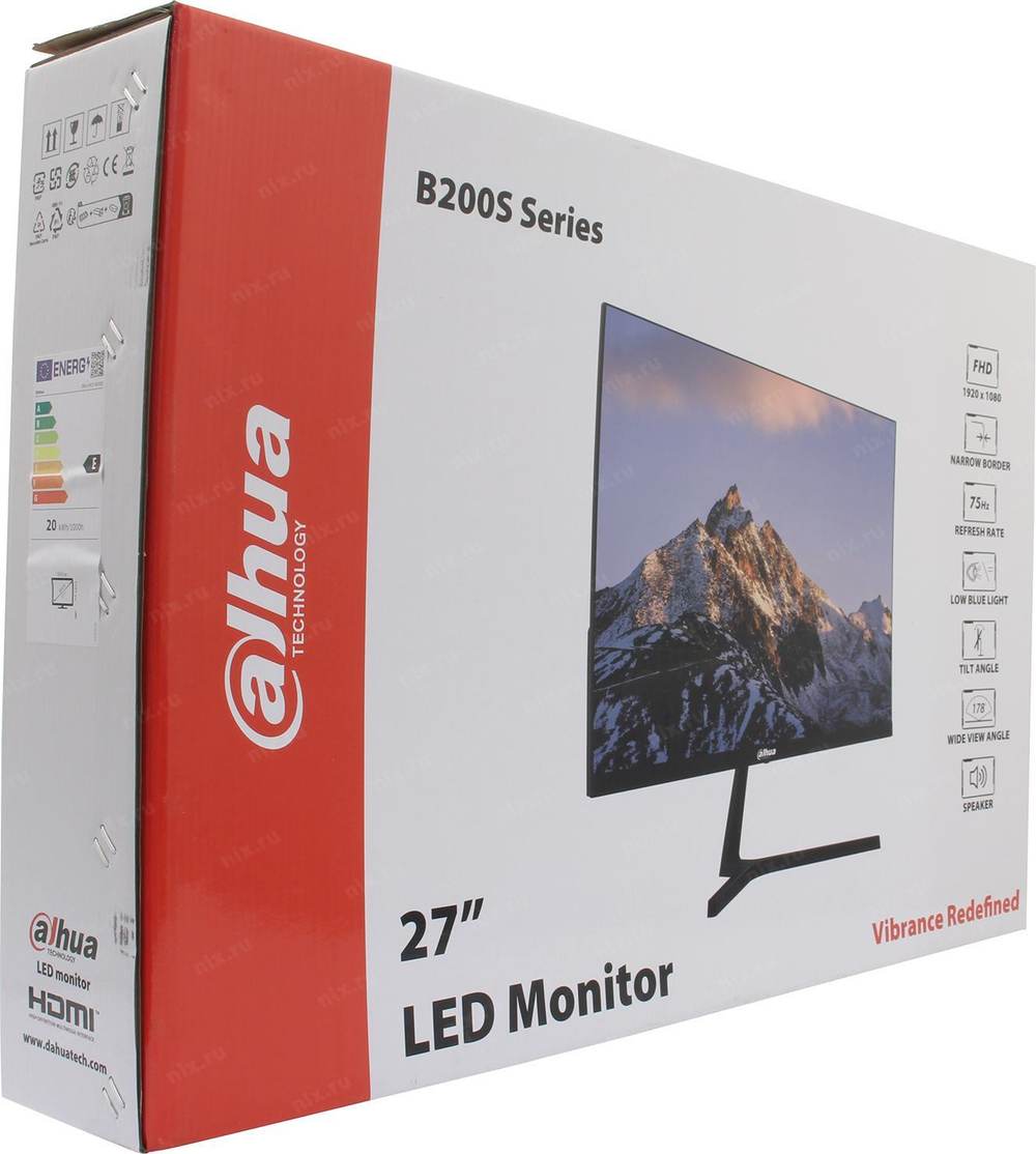 27" ЖК монитор Dahua DHI-LM27-B200S (LCD, 1920x1080, D-Sub, HDMI)
