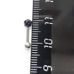 Микроштанга 6 мм для пирсинга уха "Черные кристаллы". Медицинская сталь