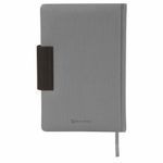 Ежедневник недатированный А5 138x213 мм BRAUBERG "Waves" под кожу, застежка 160 л., черный/серый, 111875