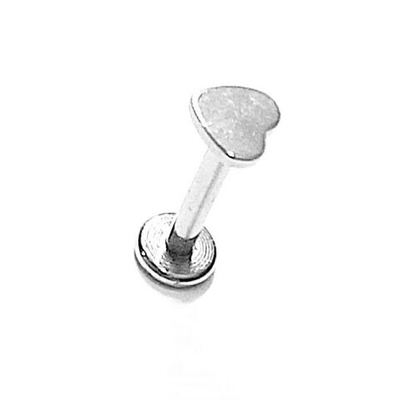 Серьга для пирсинга губы 8 мм "Сердечко", толщина 1,2 мм. Медицинская сталь. 1 шт