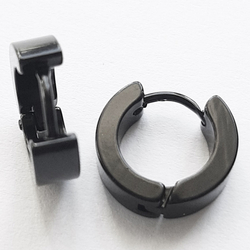 Серьги кольца 12мм для пирсинга ушей. Stainless Steel (нержавеющая сталь) титановое покрытие. Цена за пару.