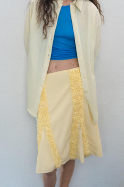 ZARA РУБАШКА ОВЕРСАЙЗ ИЗ ПОПЛИНА, СВЕТЛО-ЖЕЛТЫЙ