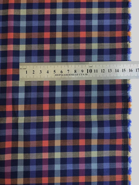 Коттон сорочка принт клетка, олива/бордо/синий/черный NB#89