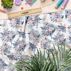 Ткань блэкаут букеты цветов с листьями