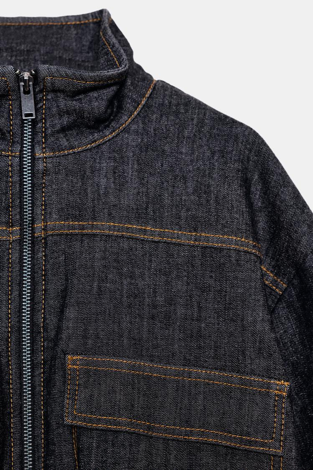 ZARA УТЕПЛЕННЫЙ БОМБЕР С ВОРОТНИКОМ-СТОЙКОЙ, ЧЕРНЫЙ