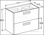 Тумба с раковиной Roca The Gap Original ZRU9302732 80 белый