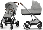 Коляска Cybex Balios S Lux SLV complete Aton S2 Hibiscus Red Base One 4 в 1 Stone Grey с дождевиками