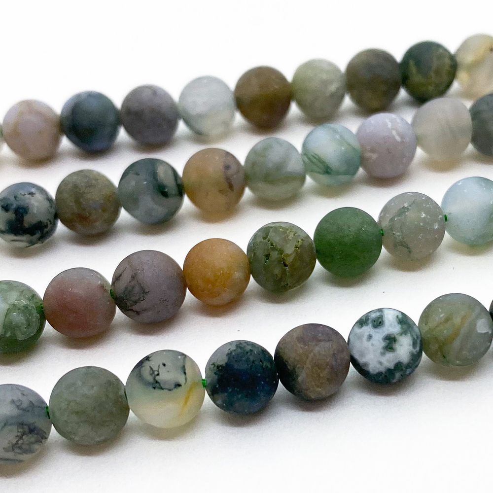 "Индийский агат" матовый бусины (халцедон), диаметр около 6,3-6,5 мм, цена за 30-31 шт (1/2 нити)