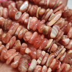 Родохрозит природный, чипсы 8-11мм, яркий цвет, цена за нить 10см
