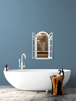 Зеркало на стену интерьерное в раме, фальш-окно "Окно-арка" 77*43 см Elenadecor