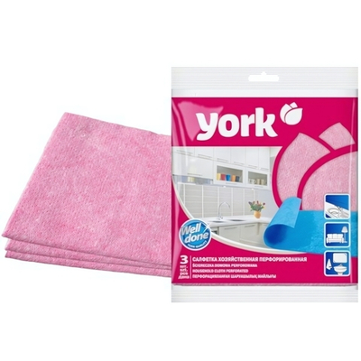 Салфетка вискозная перфорированная YORK 3шт. (34х35 см)