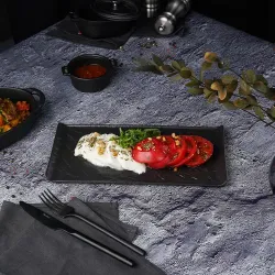 Блюдо прямоугольное 29,5*15 см h1,6 см с бортами Side Up2 Black Raw Stellar P.L. Proff Cuisine [1]