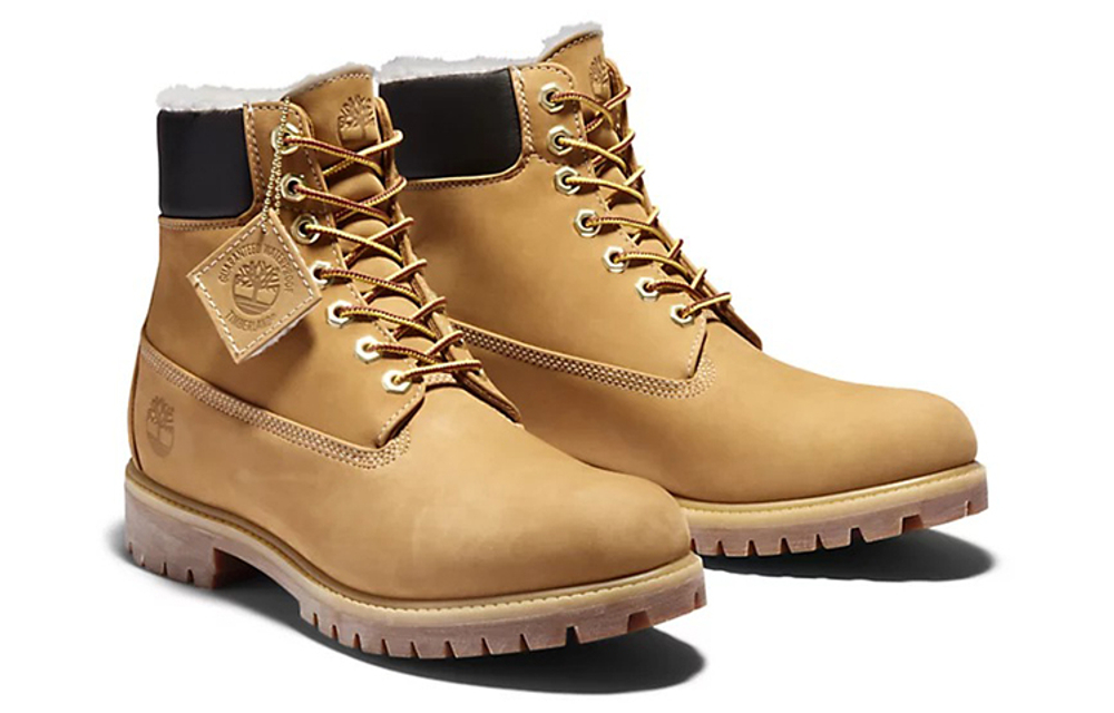 Timberland 6 Inch Premium Waterproof Warm Lined Boot "Wheat Nubuck"