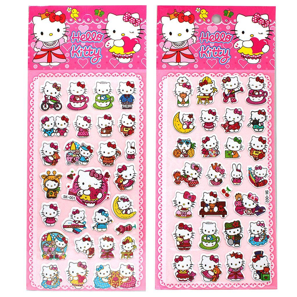 Наклейки декоративные объемные 10*22см "Hello Kitty" 2 дизайна*