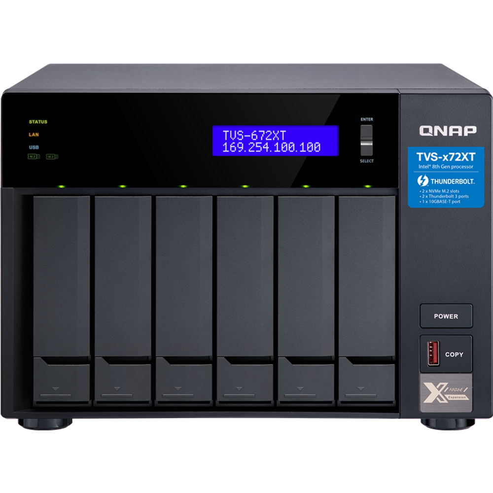 Сетевой накопитель NAS QNAP TVS-672XT-i3-8G