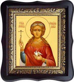 Евлалия Барселонская мученица, дева. Икона на холсте в киоте