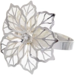 Набор колец для салфеток 6шт «Пуансеттия»4,5*4,5см, серебро