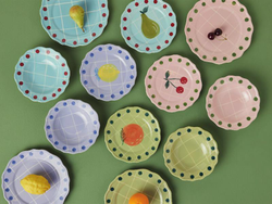 Тарелка обеденная Bitossi Home Pink Green Dots (27 см)