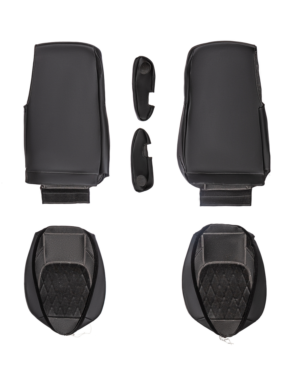 Чехлы Люкс Daf XF-105 c 2012 года (экокожа, черный, серая вставка)