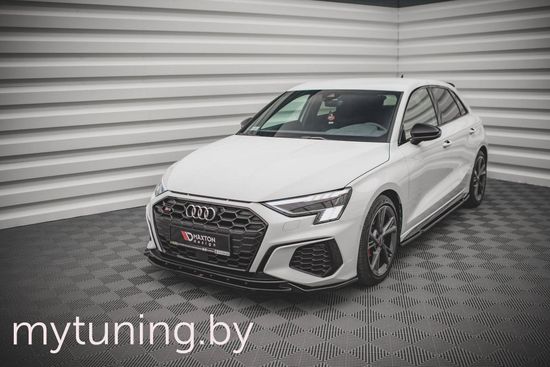 Сплиттер бампера переднего V.3 для AUDI A3 S-Line / S3 8Y (20-...)