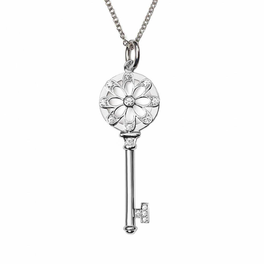 Подвеска из белого золота с бриллиантами, Tiffany 💠Key, В наличии