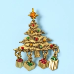 Брошь новогодняя «Gold Podarok - Ёлочка», 3.5*5.3см