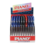 Ручка шариковая, масляная, Piano, 3 цвета чернил, прозрачный корпус, 50 шт