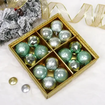 Новогодние шары «Зимняя вечеринка» 6 см (набор 16 шт), Мятный