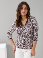 Блузка БЛ-015/молоко-леопард