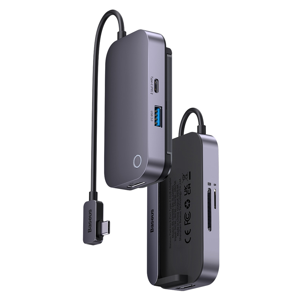 USB Хаб Baseus PadJoy 6-Port Type-C HUB (Type-C to HDMI+USB3.0+Type-C/PD+SD+TF+3.5mm)