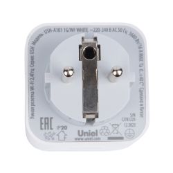 USH-A101 1G-WF WHITE Умная розетка Wi-Fi. 16A. До 3680Вт. Голосовое управление+приложение UnielSmart. TM Uniel