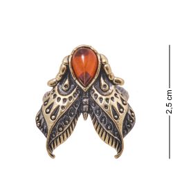 AM-4137 Кольцо «Мотылек Лунный» (латунь, янтарь)