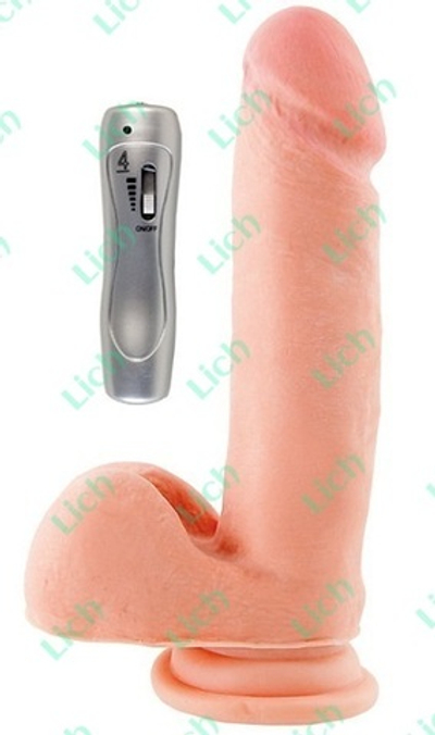 Телесный вибратор на присоске, 17 см