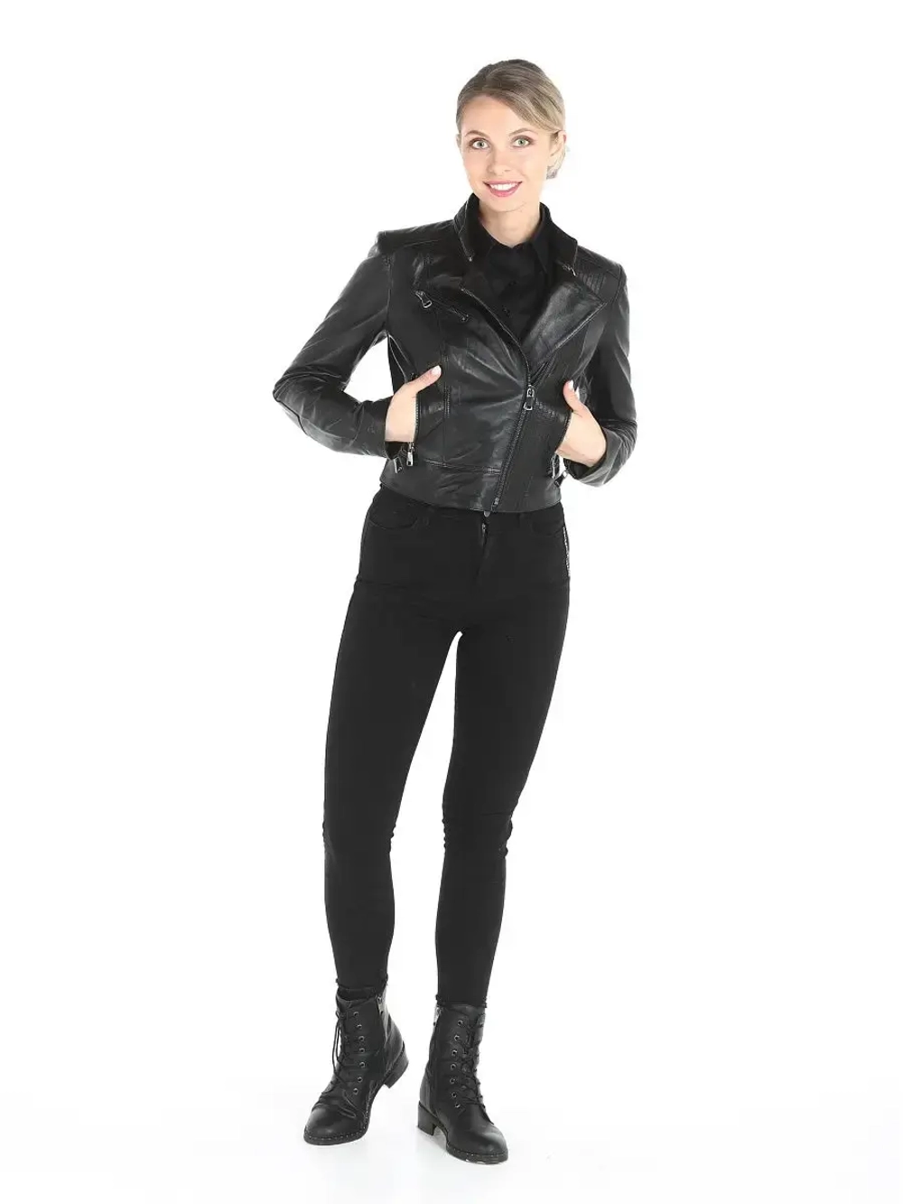 Косуха кожаная куртка женская Турция