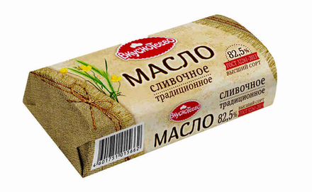 Масло сливочное 82,5% "Вкуснотеево" 340 гр. (6шт)