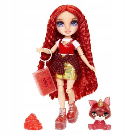 Кукла Rainbow High CLASSIC - Модная кукла Shiny Ruby Anderson (красная) + питомец - Рейнбоу Хай 120179