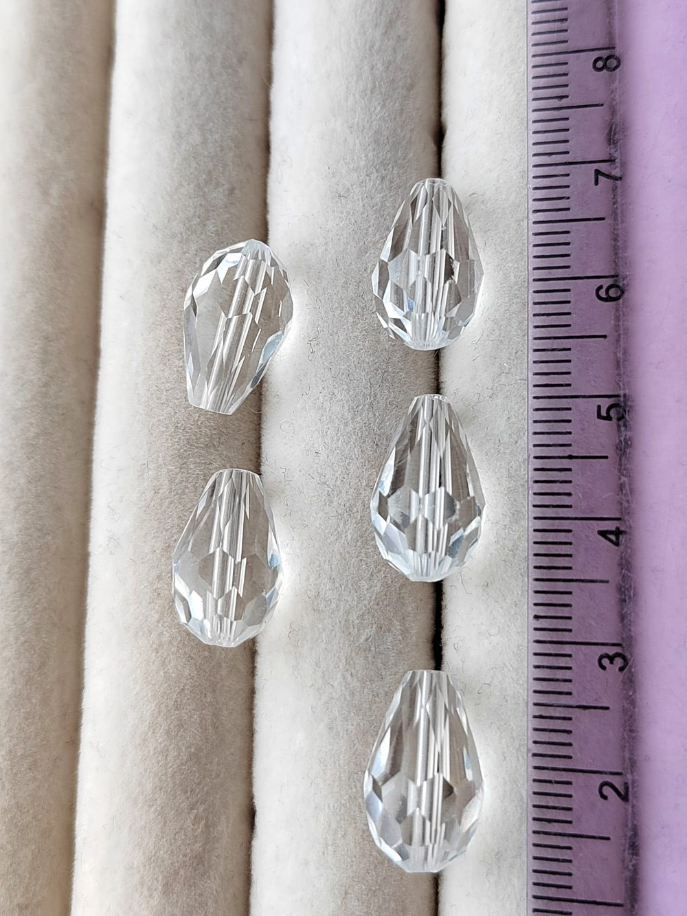 кпш-16п Бусина стеклянная капля 16*10мм, прозрачный, шт