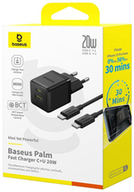 Зарядное устройство Baseus Palm USB Type-C, USB черный