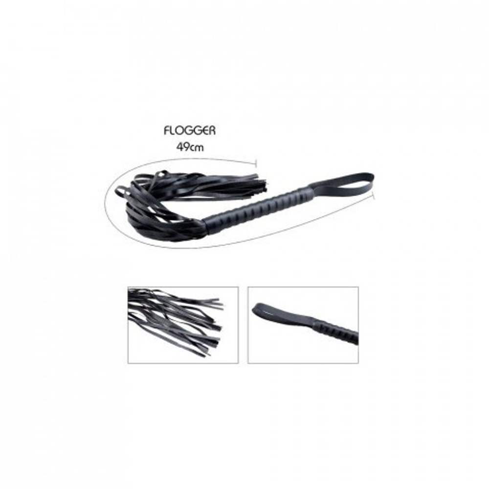 Фетиш-набор Secret Desires BDSM чёрный (наручники, ошейник с поводком, оковы для ног, кляп, флоггер, маска)