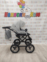 Коляска модульная Indigo Barbara Eco Classic be 04 (св.серая кожа)