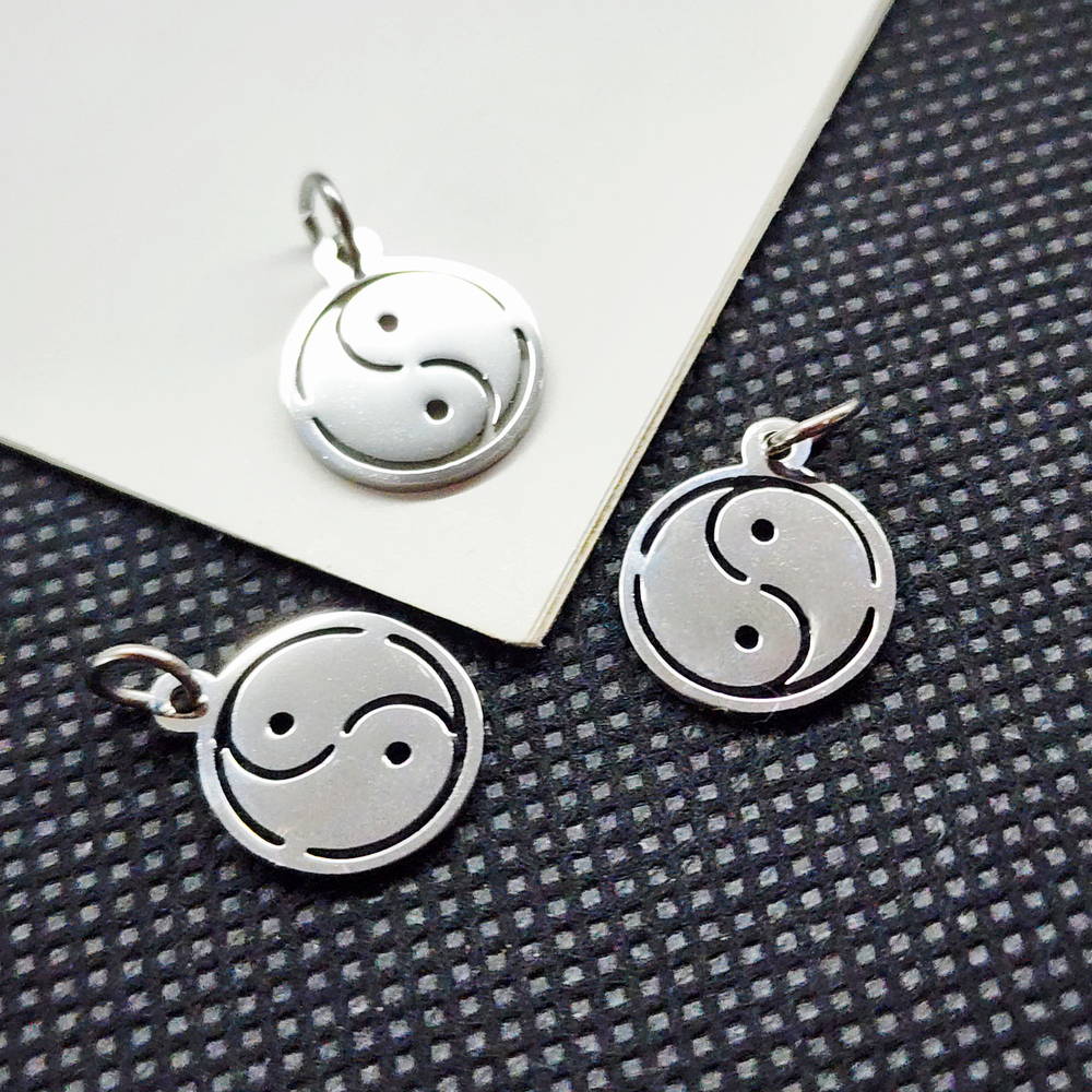 Подвеска Инь Янь, сталь, 14мм, штучно
