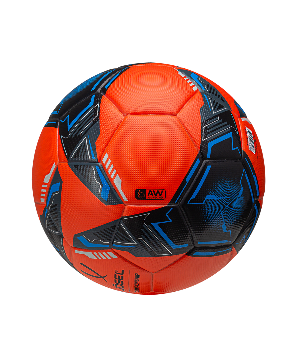 Мяч футбольный Championship №5, оранжевый/синий/черный