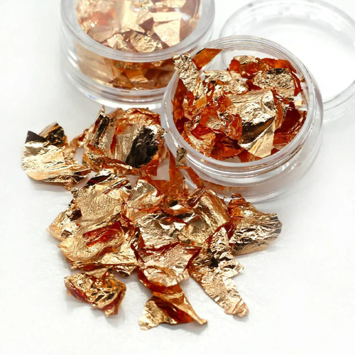 Кондитерское розовое золото, хлопья