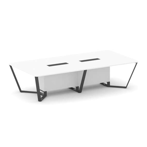 Steel Meet Стол переговорный прямоугольный KD-PR.B.SP-12 Белый Бриллиант/Металл Антрацит 3200*1600*7