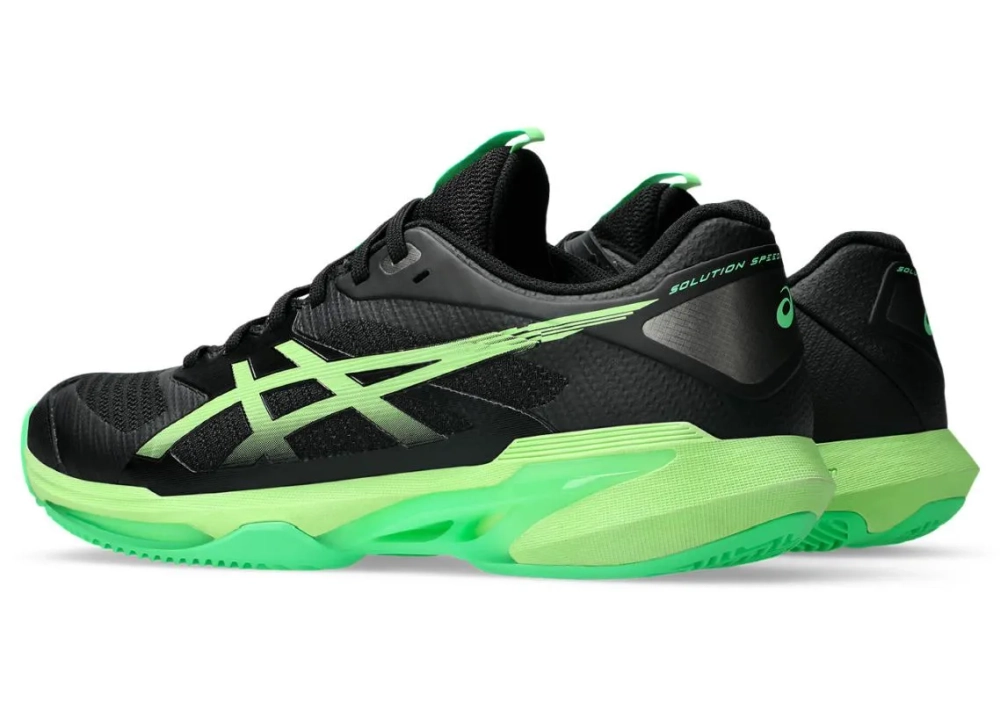 Мужские кроссовки теннисные Asics Solution Speed FF 4 Clay - black/illuminate green